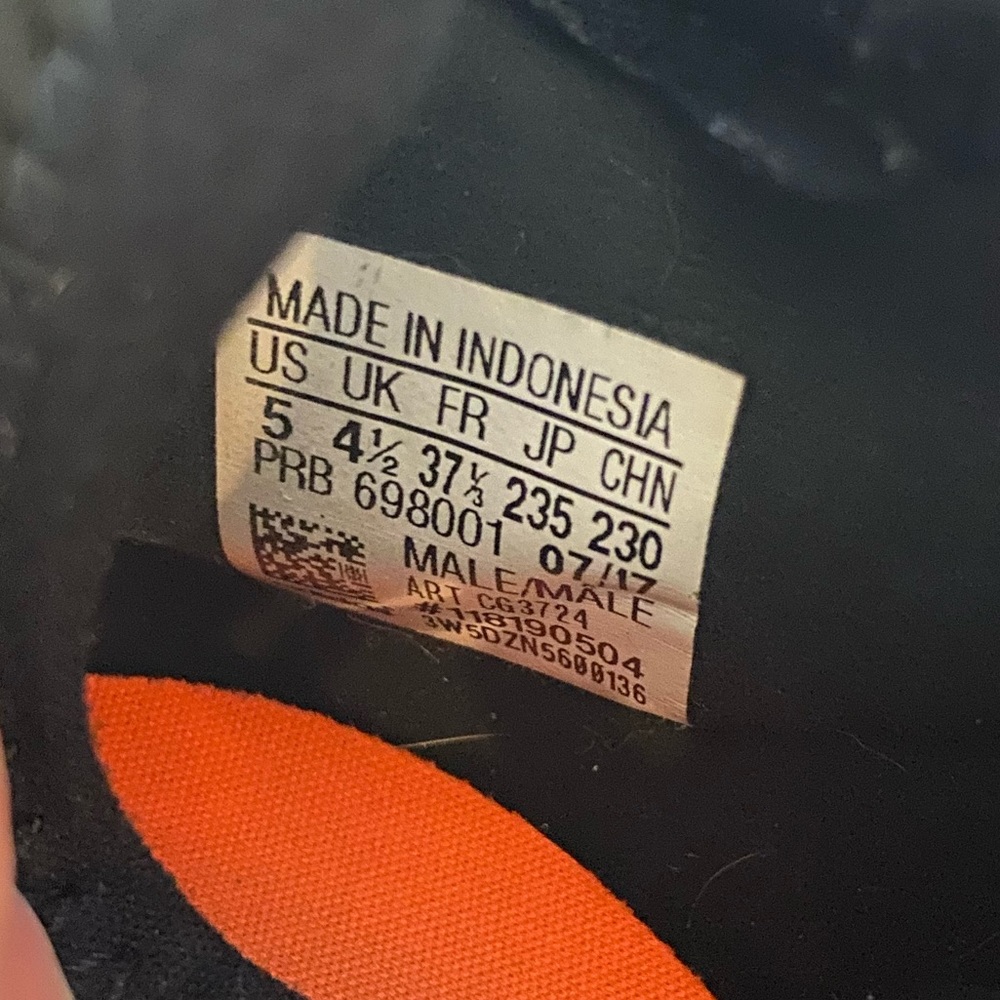 Adidas Kids Black and Orange Athletic Shoes - Picture 5 of 5